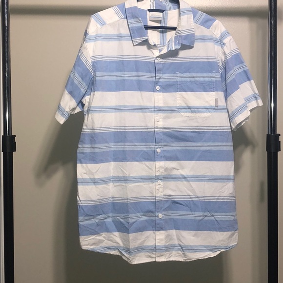 Columbia Other - Columbia Blue and White Short Sleeve Button Down